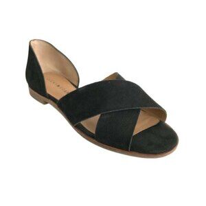 Lucky Brand Black Leather Gallah Sandals Criss Cross Open-toe 8